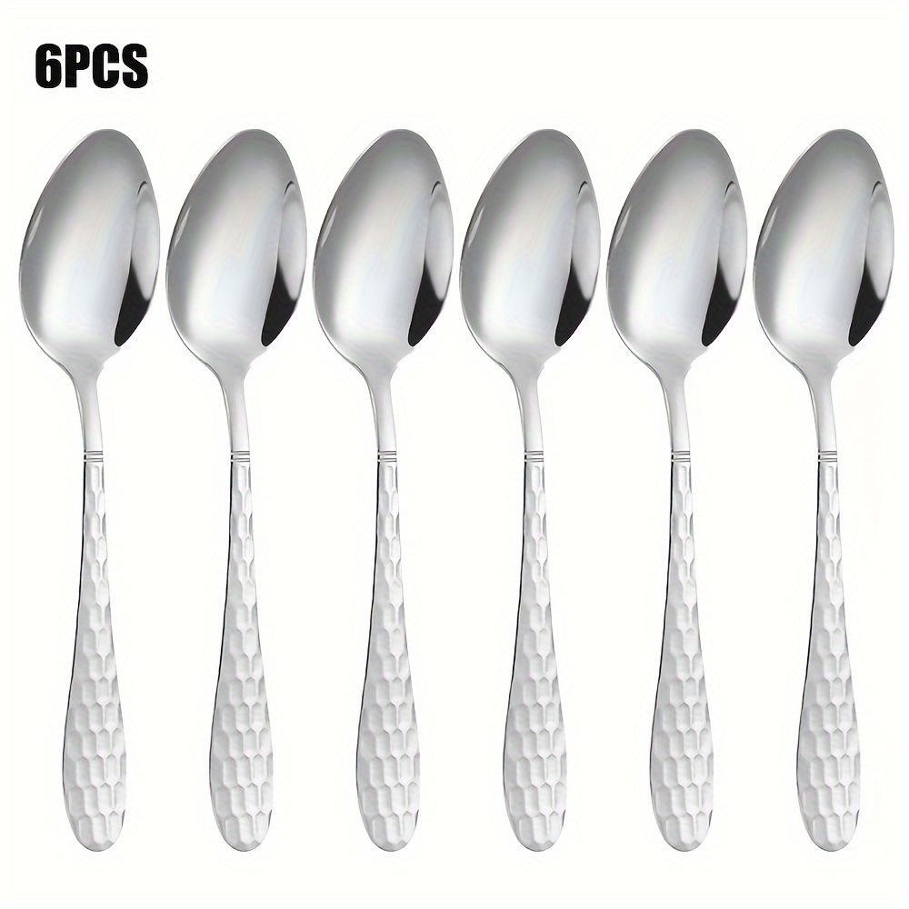 Image of 6pcs Unique Espresso Spoons, Mini Coffee Spoon, Fine Stainless Steel Tea Spoon, Tiny Dessert Spoon, Cute Ice Cream Spoon Seasoning Spoon, Mirror Polished, Dishwasher Safe