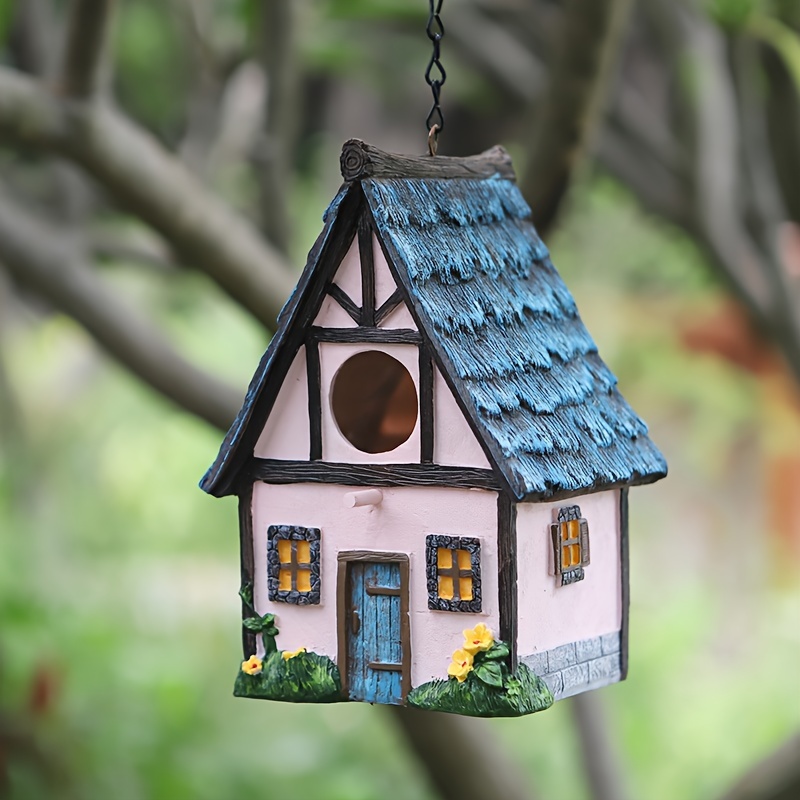 Maison de colibri décorative tissée à la main, accent de paille suspendu,  oiseau suspendu, enge naturel, jardin, bureau, intérieur, charmant