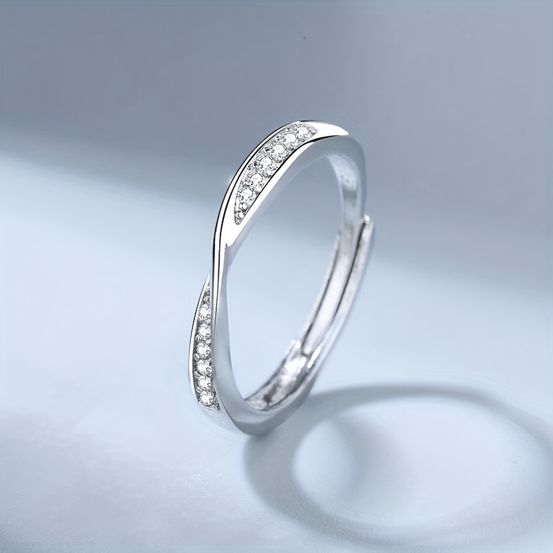 925 Sterling Silver Ring Embracing Design Adjustable Cuff Ring