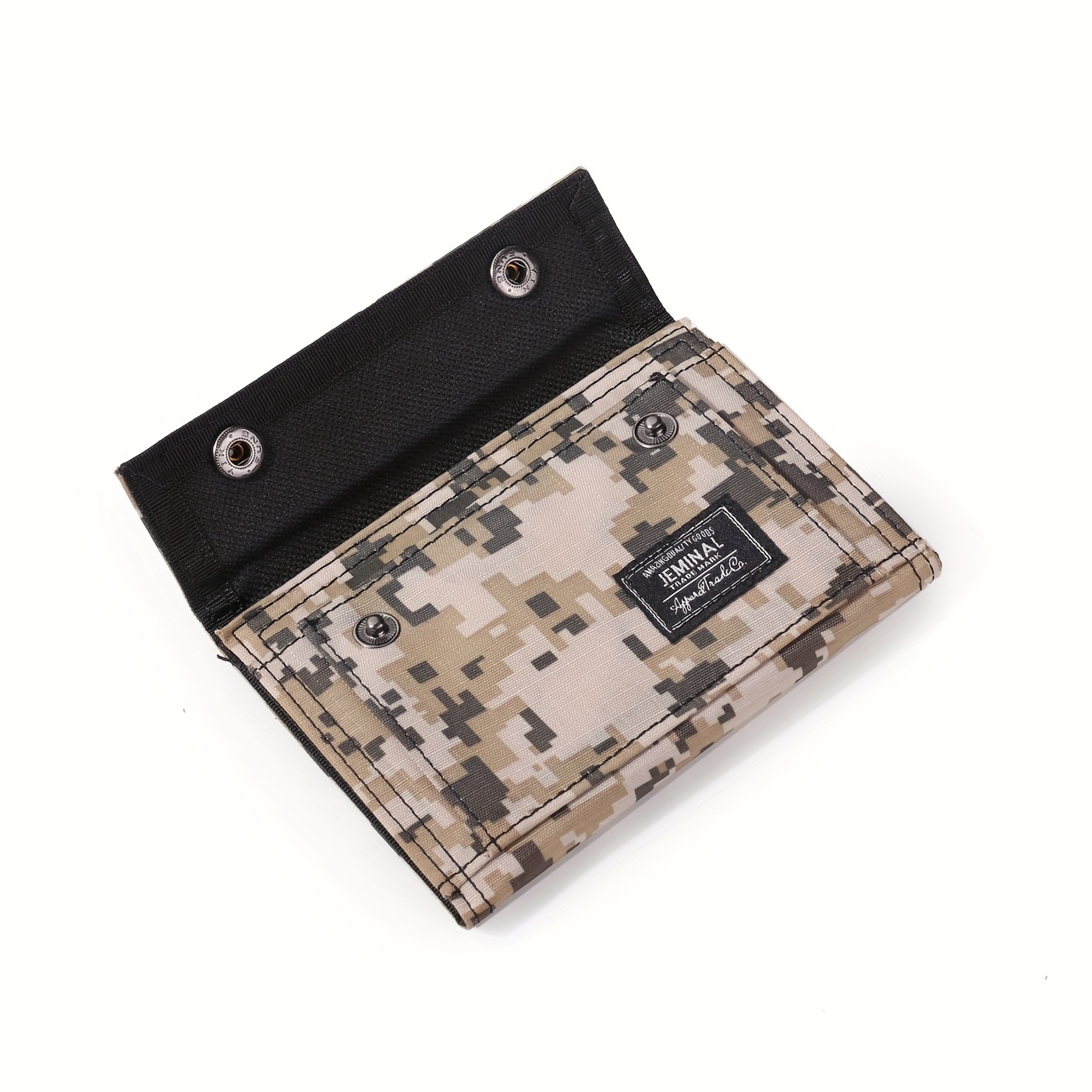 Men's Trifold Canvas Chain Wallet Zipper Card Holder