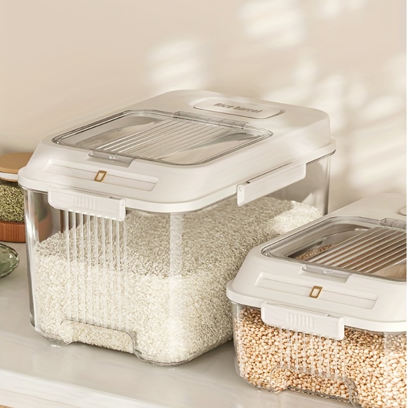 Airtight Rice Dispenser Automatic Flip Cover Food Storage