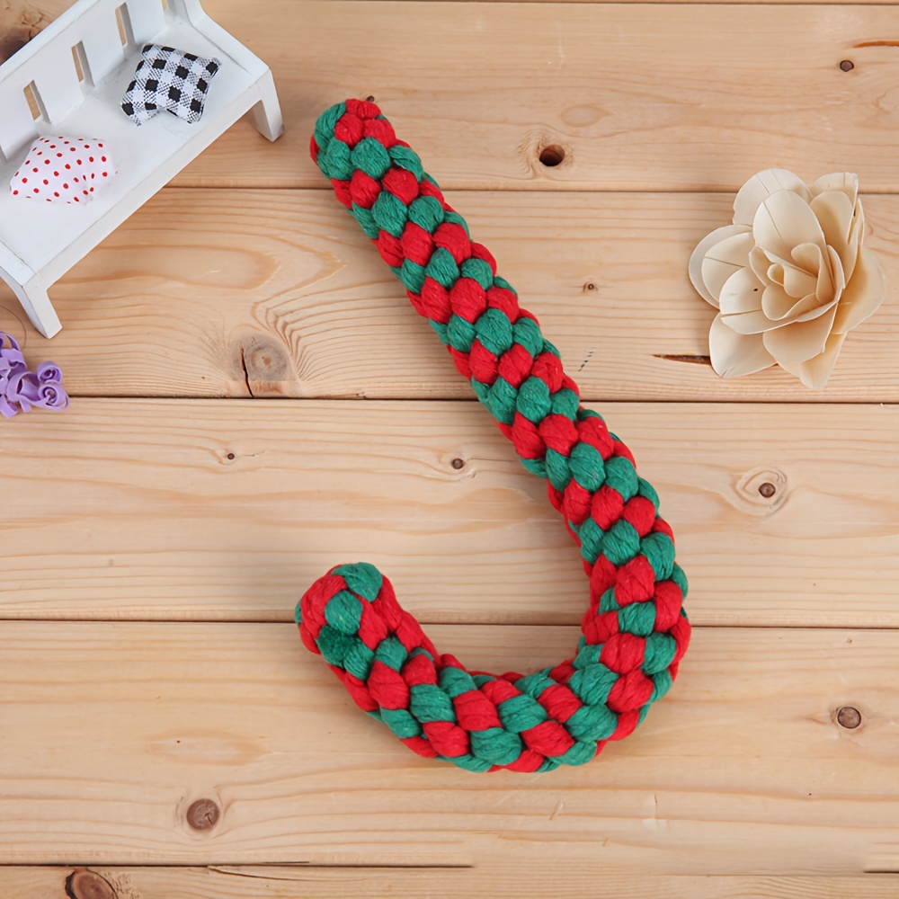 

1pc Christmas-themed Durable Fabric Rope Dog Toy For All Breed Sizes - Interactive Chew And Tug Play Pet Accessory