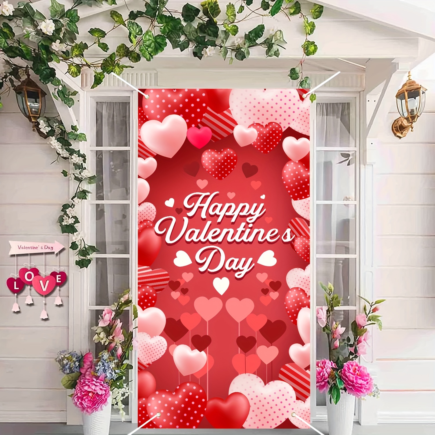 1pc Happy Valentines Day Banner Door Cover Decorazione Porta - Temu Italy