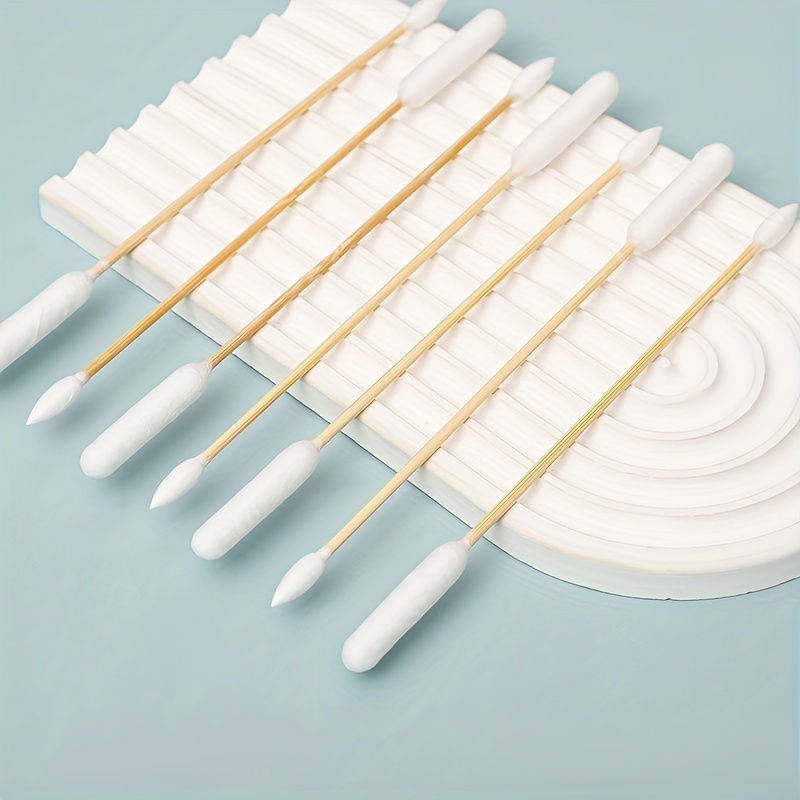 50pcs/bag Gentle Pet Ear Cleaning Cotton Swabs - Double-Headed, Wooden Handle, Uncharged, Soft and Absorbent Cotton for Dogs Ear Hygiene and Care_voghion.com
