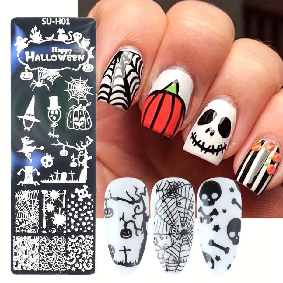 Marble Christmas Halloween Nail Stamping Plates Create - Temu