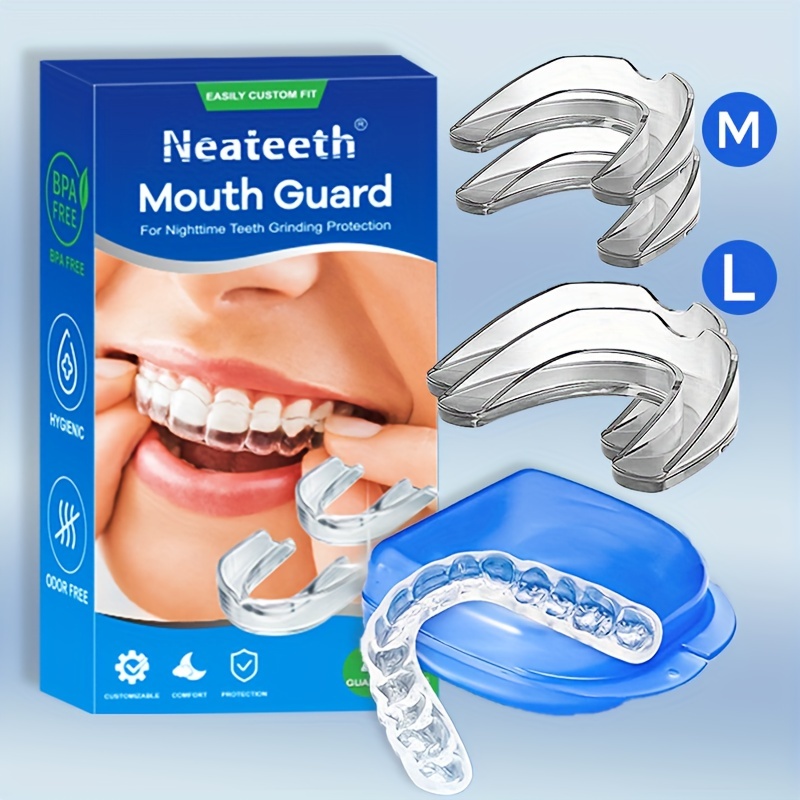 8pcs Mouth Guard For Grinding Teeth, Anti Grinding Bite Guard Moldable  Dental Night Guards For Clenching Teeth At Night, 2 Size