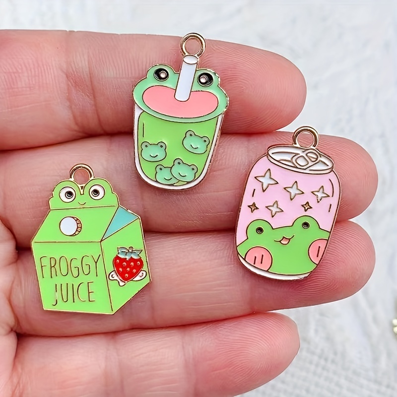 6pcs Mix Enamel Beverage Frog Charm For Jewelry Making Accessories, For DIY  Bracelet Necklace Accessories, Semi-finished Jewelry Accessories