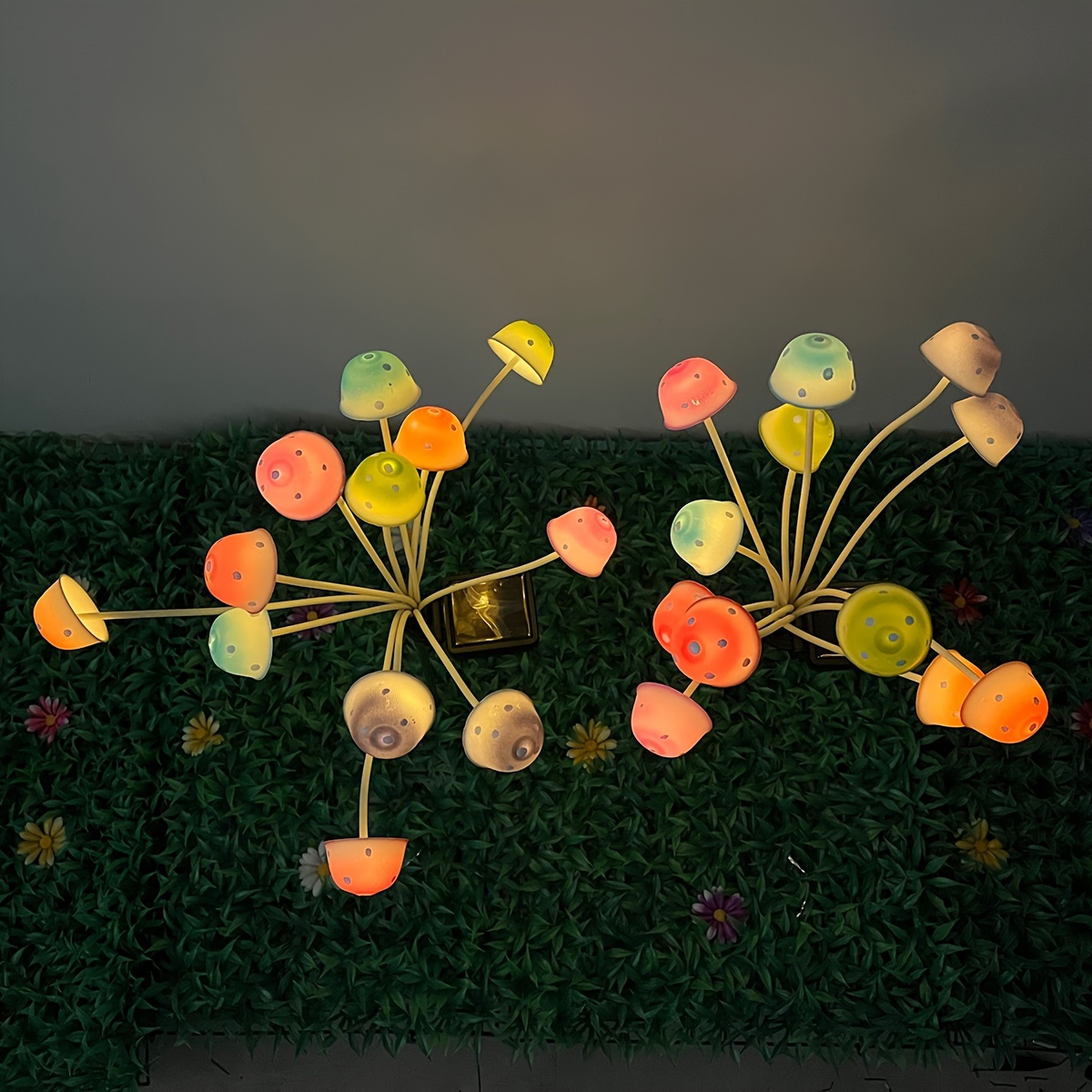 Solar Colored Mushroom Lawn Lights Outdoor Waterproof Solar Temu