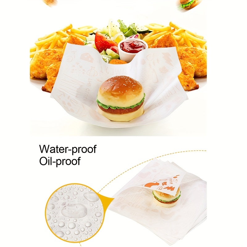 Sandwich Wrapping Paper, Grease Proof Paper, Hamburger Packaging Box,  Baking Oil Paper, Baking Tools, Kitchen Gadgets - Temu