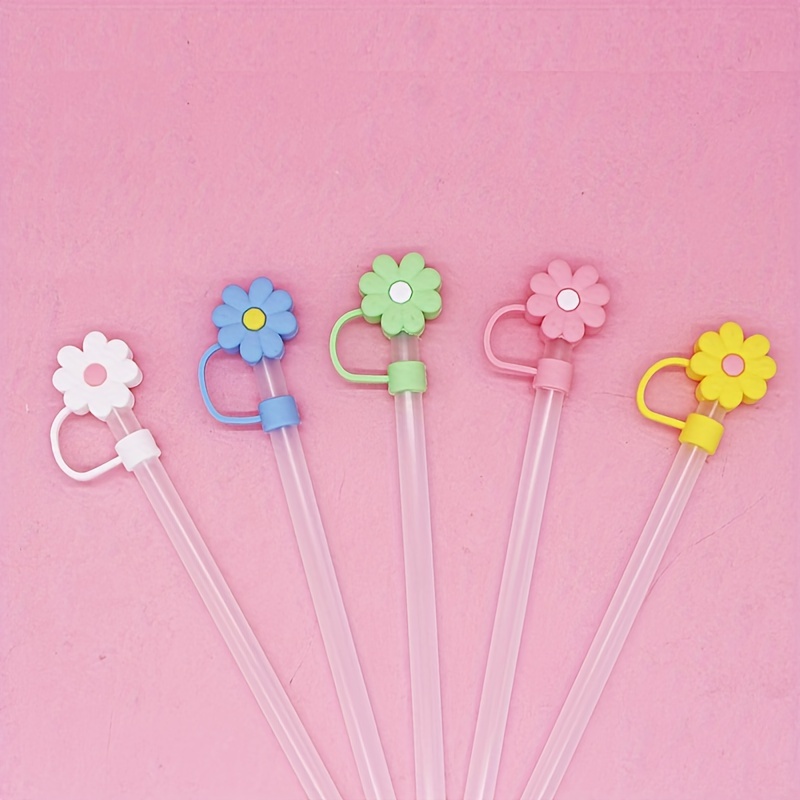 Silicone Straw Covers Cap Compatible with Stanley 30&40 Oz Cup, 10mm Cute Flower  Straw Toppers for Tumblers, Dust-Proof Drinking - AliExpress