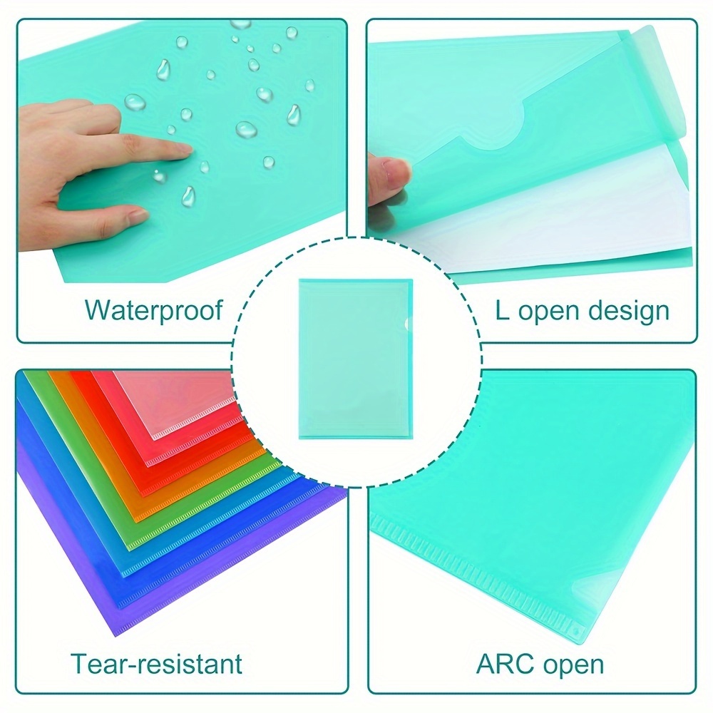 Clear Document Folders Plastic Project Pockets 8 Colors - Temu