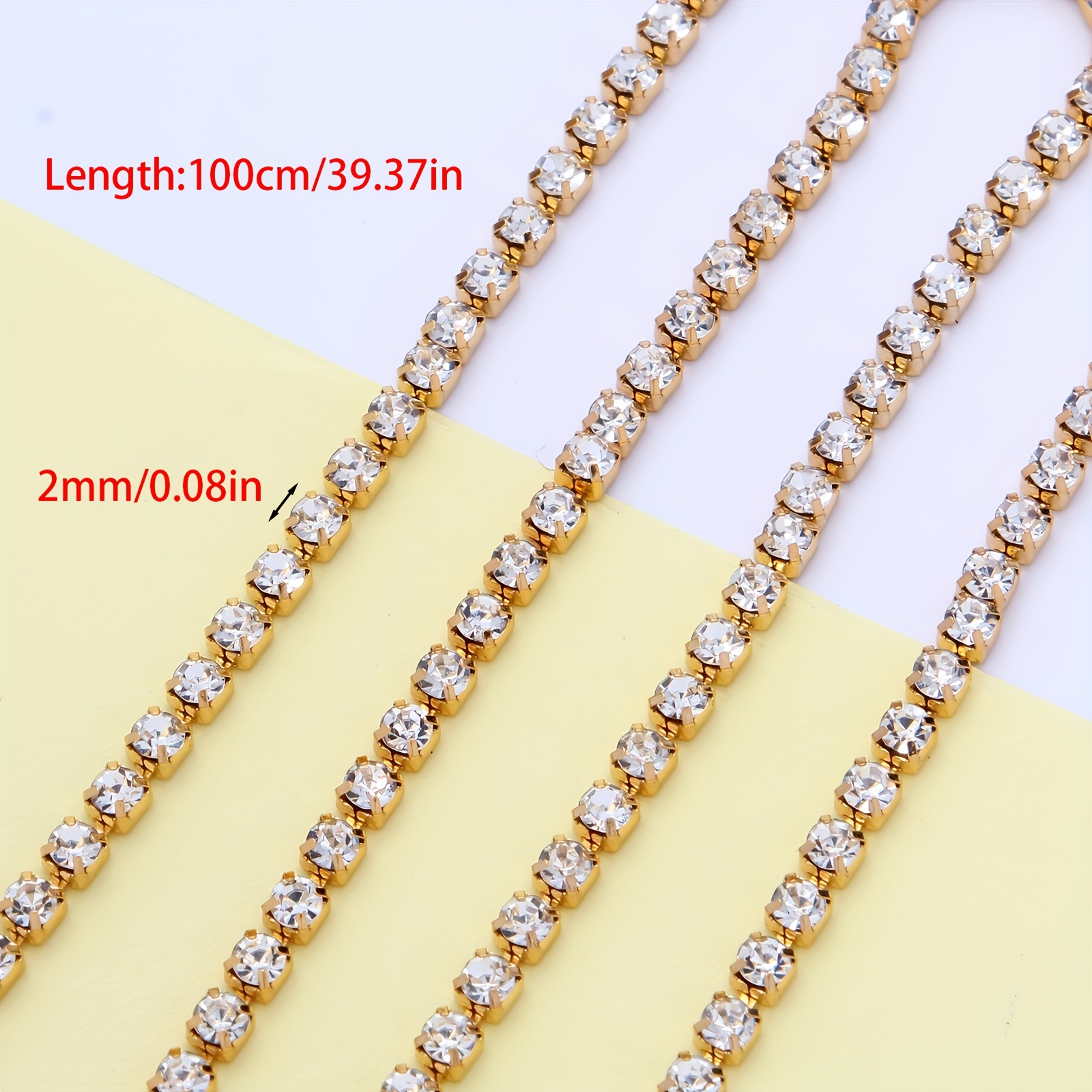 1 Roll 450cm Sparkly Rhinestone Chain For Diy Jewelry Making, Nail