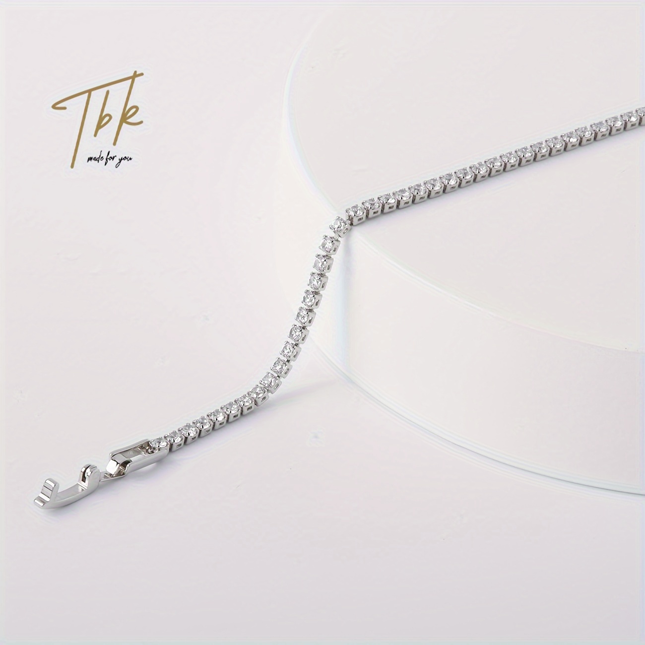 18K Gold Plated Tennis Bracelet — Adjustable Gift for Women