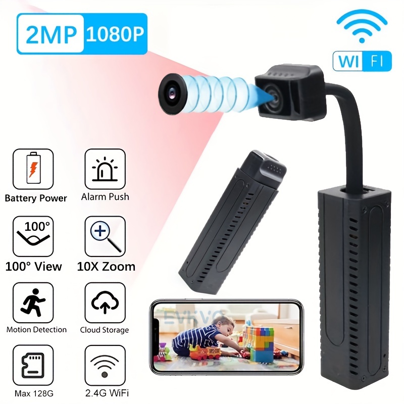 Mini Camara Espia Wifi HD 4K | Cámara Espía Oculta Pequeña con Vision  Nocturna Infrarroja y Sensor de Movimiento | Batería 6 horas de Duración,  Spy