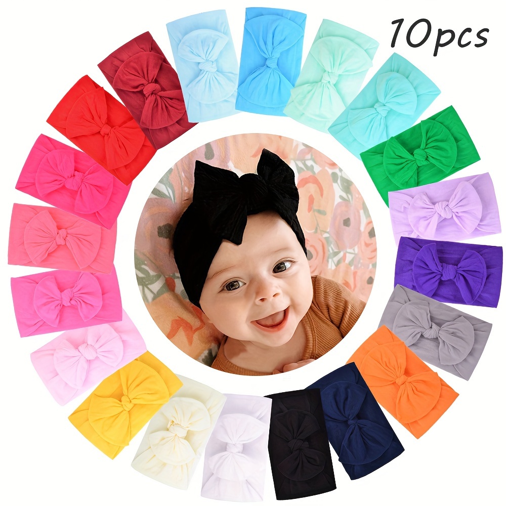 TEMU 10pcs Random Girls Bow Headbands, Soft Headbands, Girls Hair Accessories, For Gifts