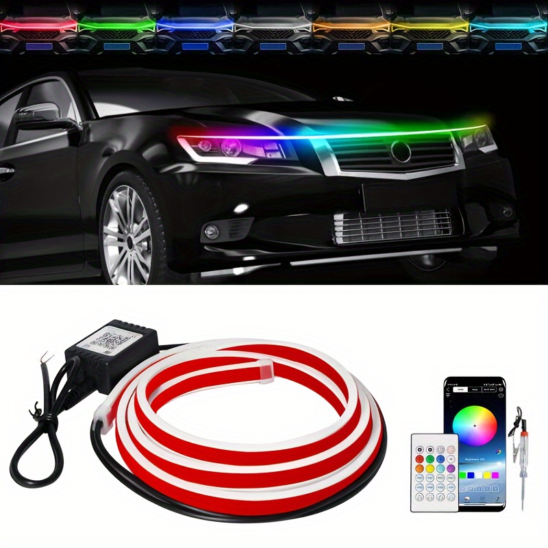 LEDCARE Tira de luces LED flexibles para coche, 48 pulgadas, color de  ensueño para el exterior del coche, kit de luces LED, impermeable, luces