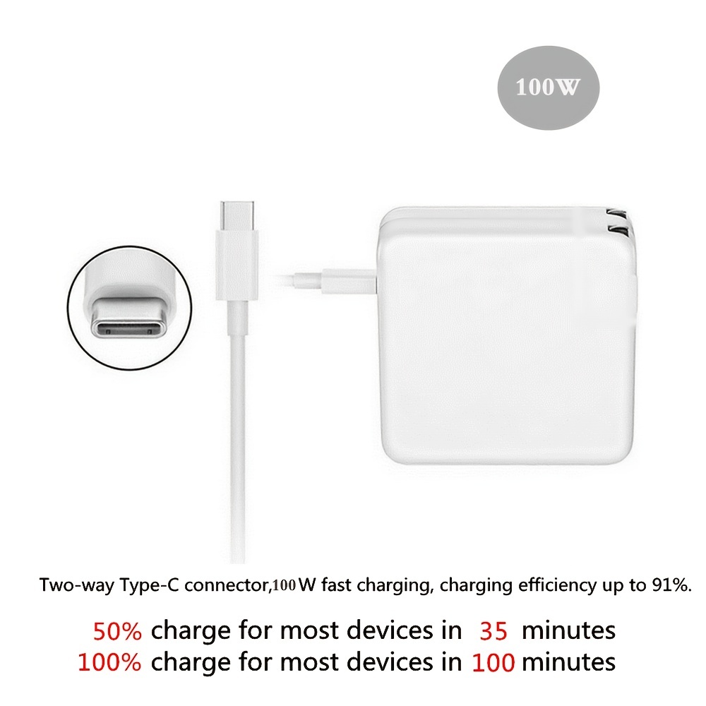 100w Charger Usb Power Adapter Laptop Accessories Pd Fast Charging Head Compatible With Macbook Pro 16 15 13 Inch 2020 2019 2018 And Other Type C Interfaces - Electronics - Temu Japan