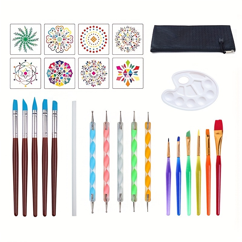 Kit Mandalas de coloriage pour adultes - Livre avec 60 Mandalas + 24  crayons de couleur + 6 pochoirs Mandalas : : Jeux et Jouets