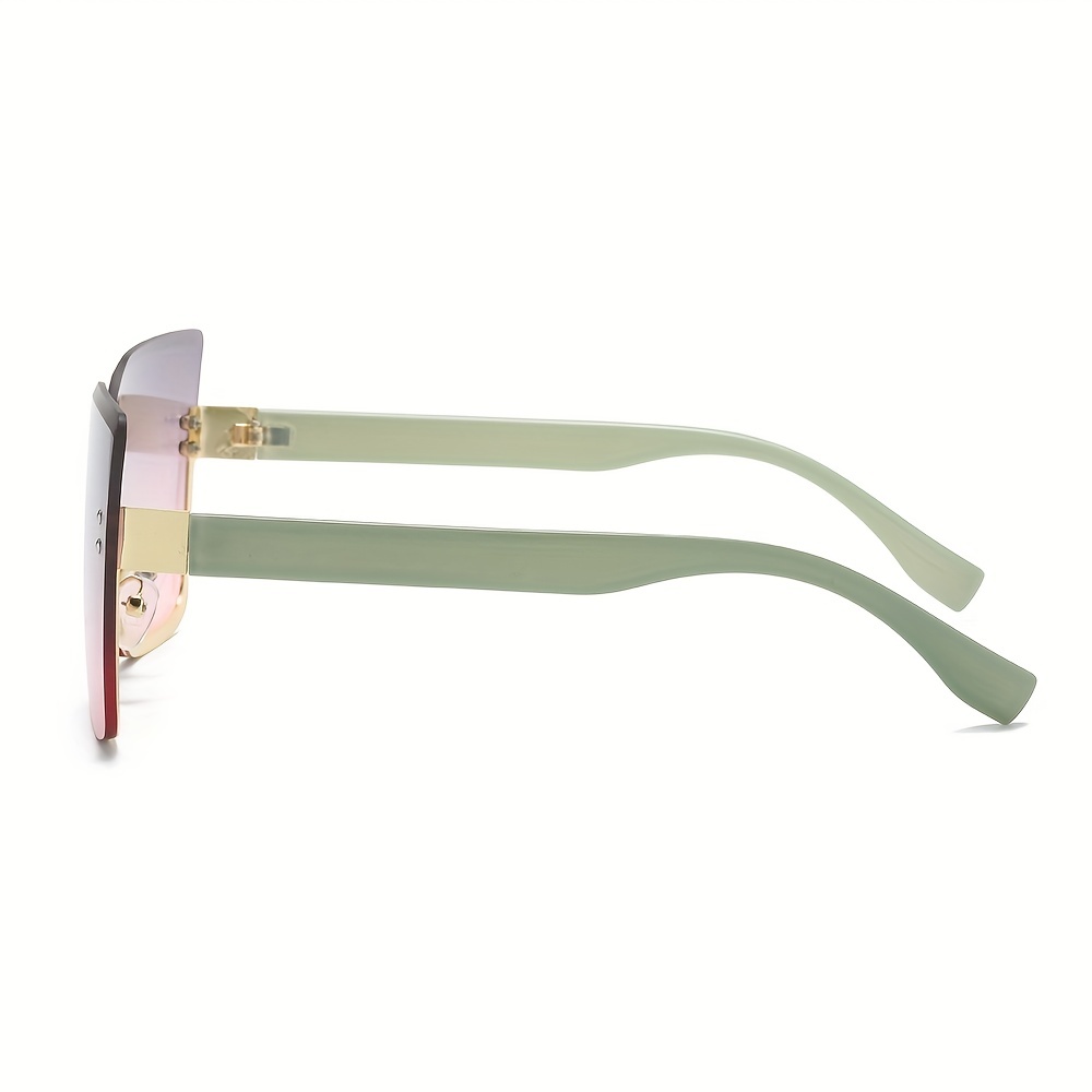 Oversized Rimless Sunglasses Gradient Lens Casual Square Glasses