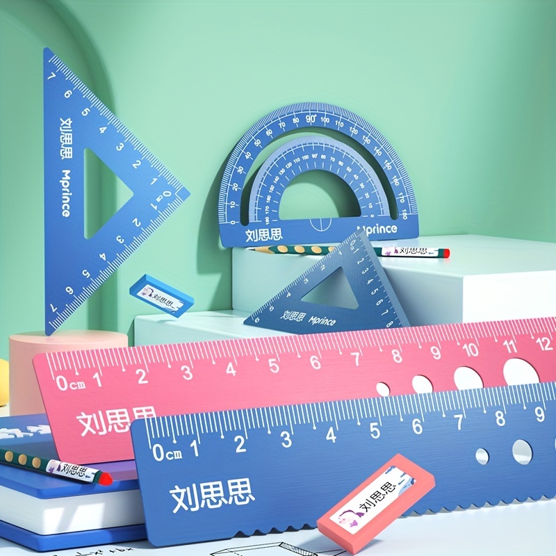 Math Geometry Rulers Set with Protractor, Triangle Ruler — A Lot Mall