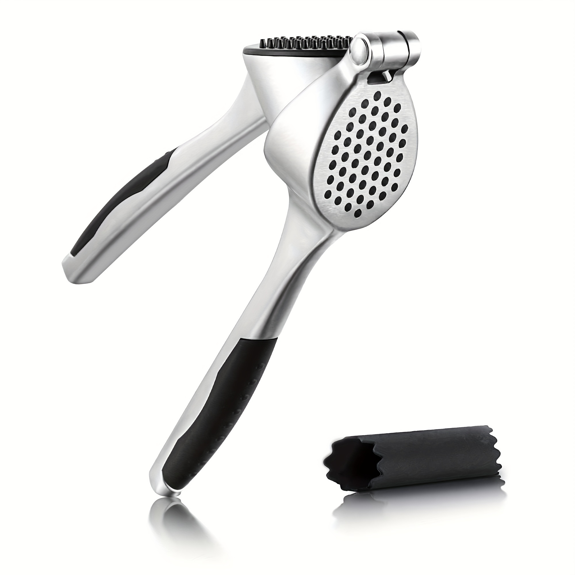 Garlic Press Stainless Steel-No Need to Peel, Easy Squeeze & Clean,  Dishwasher Safe Garlic Mincer