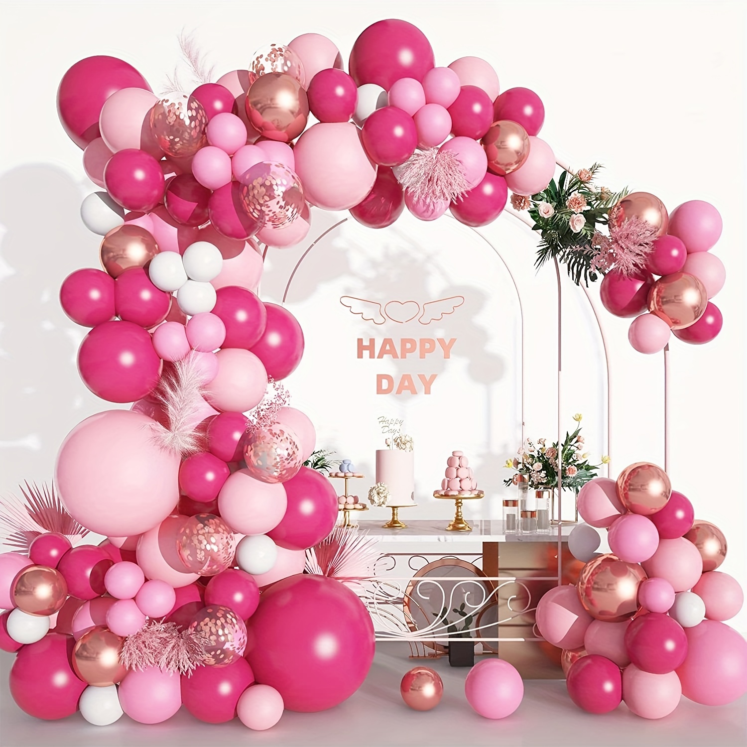 Rose Red Balloons Garland Kit - Perfect For Birthday, Graduation,  Valentine's Day, Baby Shower, Wedding, And Bachelorette Parties - Temu  Austria