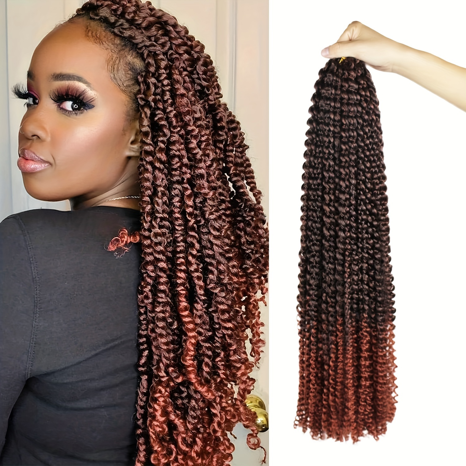 Passion Twist Hair Synthetic Water Wave Crochet Hair Women - Temu New ...