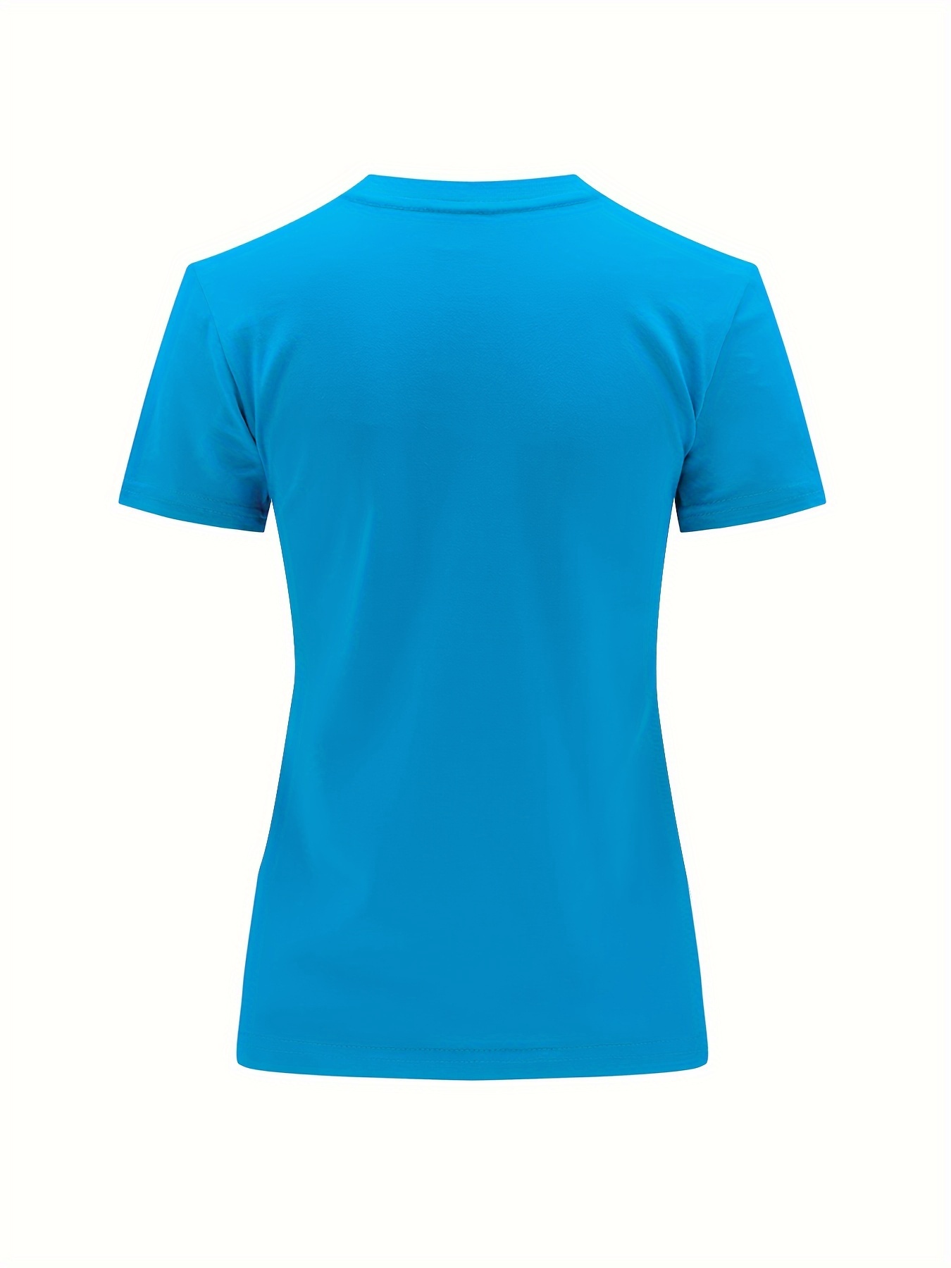 Solid Crew Neck T-Shirt, Casual Short Sleeve Top For Spring & Summer, Women'S Clothing