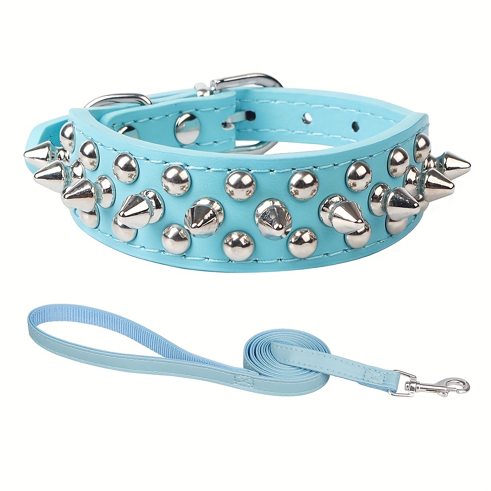 Spiked Studded Dog Collar, Anti-bite Sharp Spike Dog Collar, Adjustable Ad  Durable Faux Leather Dog Neck Collar For Medium Large Dogs