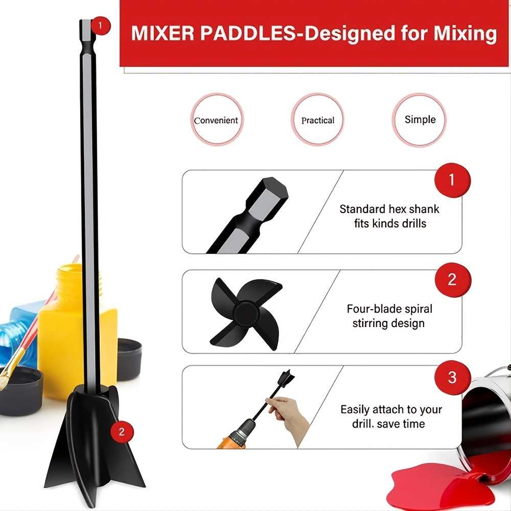 Epoxy Mixer Attachment Drill Reusable Paint Resin Mixer - Temu