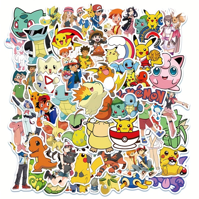 50 Uds Pokémon Anime Pegatinas De Garabatos Lindos Parches De Dibujos  Animados Para Notebook Teléfono Móvil Taza De Agua Pared Ventana Pegatinas  Imper