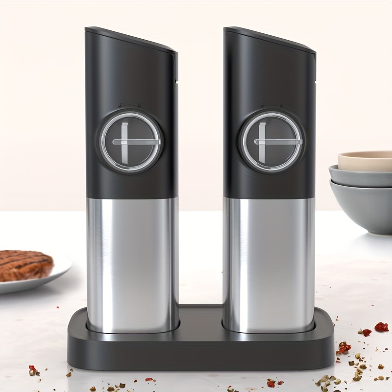 Black Electric Automatic Gravity Induction Salt and Pepper Grinder