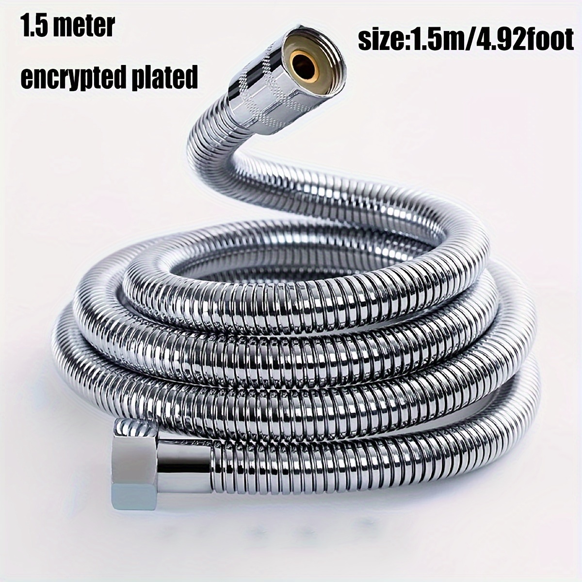 

1pc Shower Pipe, Bathroom Encryption Explosion-proof Stainless Steel Shower Pipe, Water Heater Water Pipe, Stainless Steel Shower Hose, Universal Bathroom Accessories