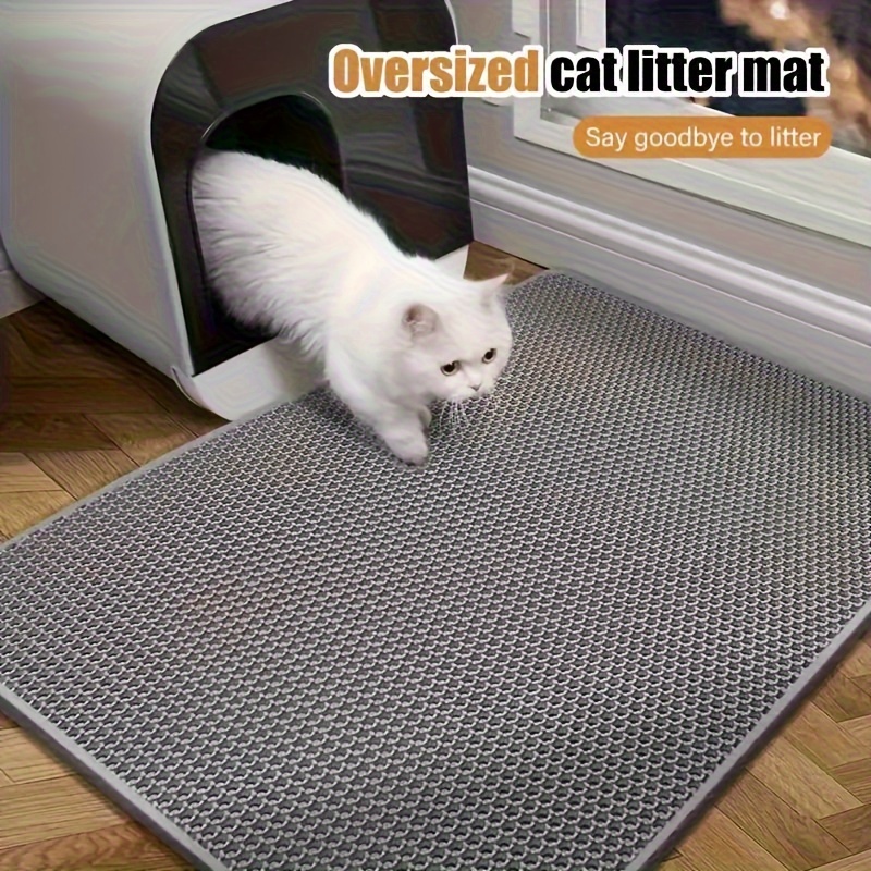 

Large Cat Litter Mat, Waterproof Double Layer Pet Litter Box Mat, Washable Non-slip Cat Litter Trapping Mat Pet Cleaning Supplies