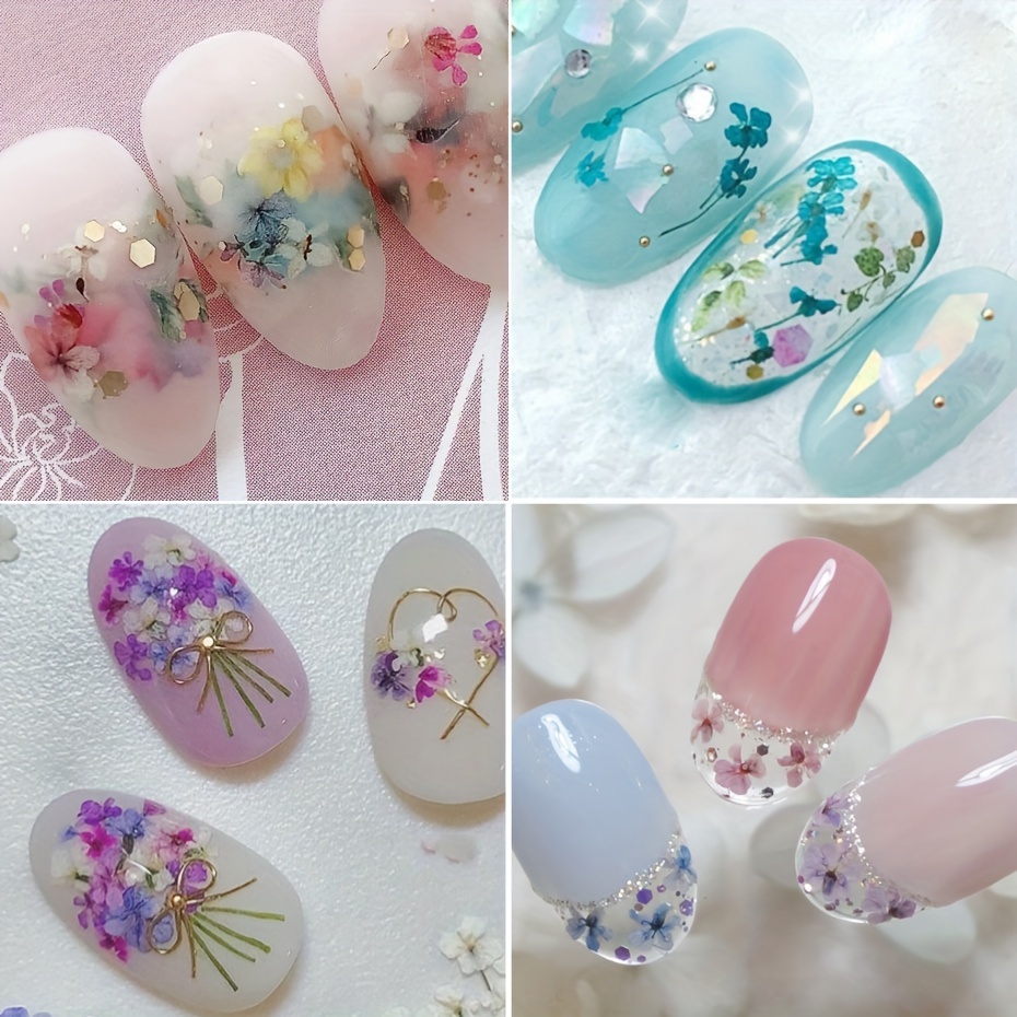 Nail Dried Flowers 3d Nail Art Real Flowers Nature Dry - Temu