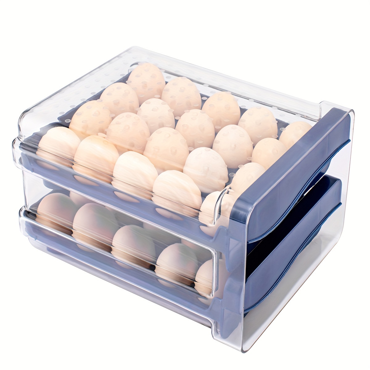 1pc 2 Capa Gran Capacidad Porta Huevos Refrigerador, Contenedor  Almacenamiento Huevos Organizador, Contenedores Apilables Plástico  Transparente, Organizador Huevos Refrigerador Asas, Porta Huevos Doméstico  Refrigerador - Herramientas Hogar - Temu