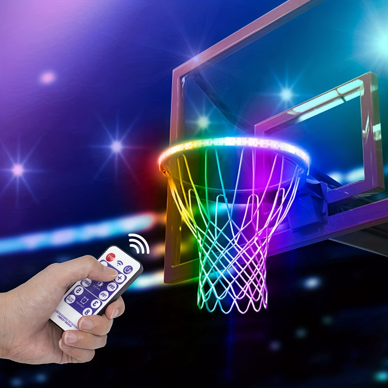 Led Basketball Ring Light Remote Control Waterproof Bright - Temu