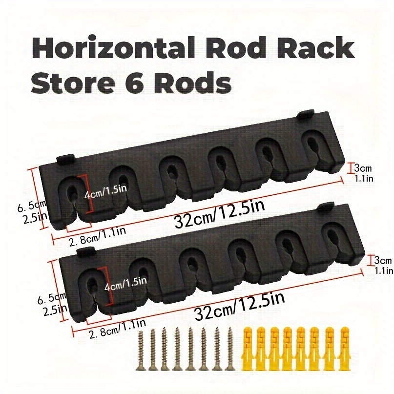 6 hole Fishing Rod Rack Wall Mounted Durable Plastic Holder - Temu