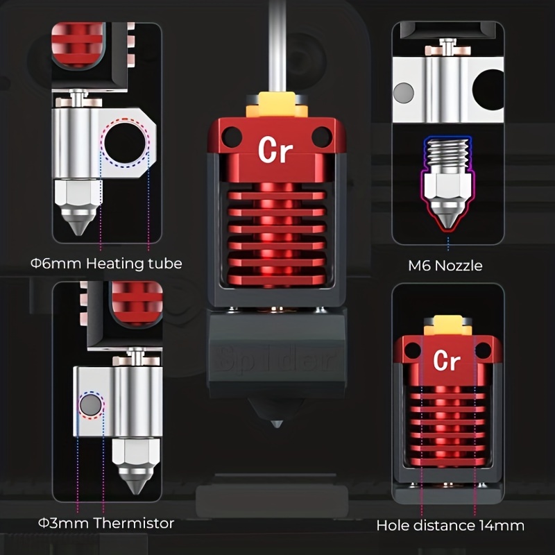 Creality Spider Pro Buse Hotend Haute température et haute vitesse  Chauffage rapide pour imprimante 3D Ender-3 Pro / ender-3 / ender-3 V2 /  ender-5 / ender-2 / cr-10 S5 /