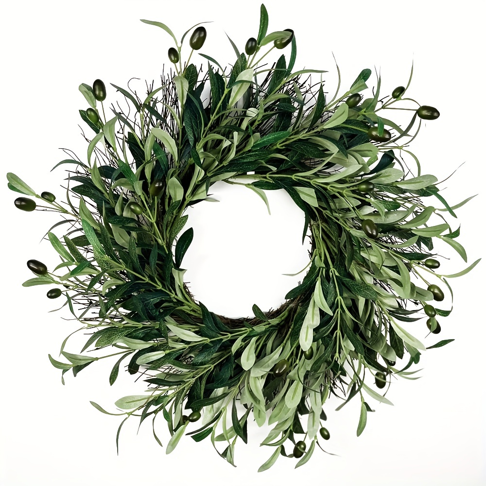 

1pc, Simulation Olive Wreath, Olive Fruit Flower Circle, Door Decoration Wall Hanging, Home Decoration, Holiday Decor, Wall Decor, Door Decor