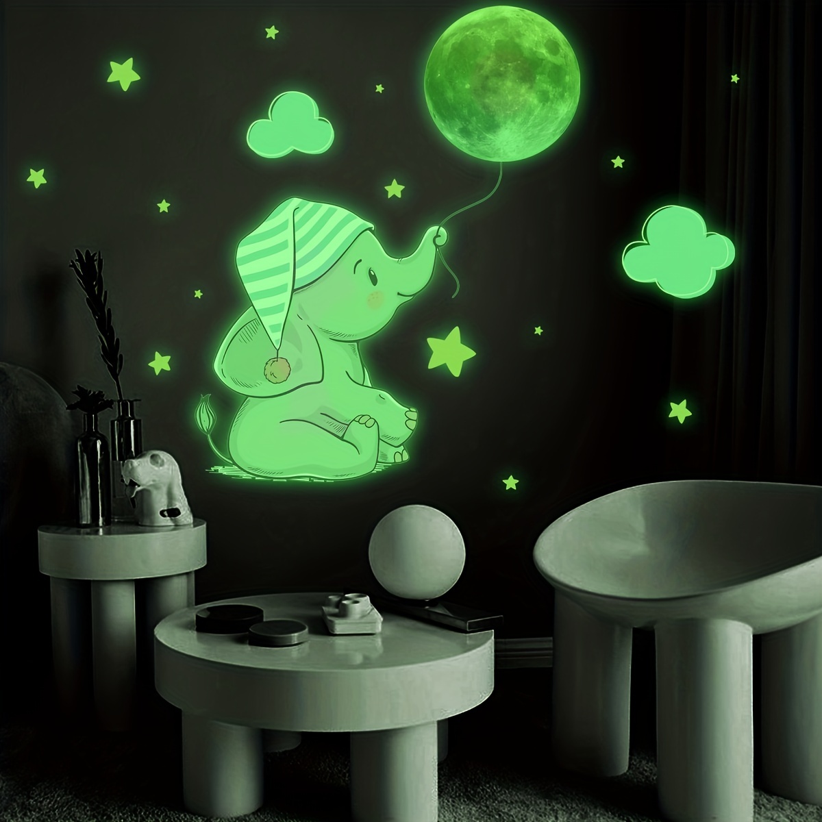 Lune météore étoile lumineuse stickers muraux chambre salon autocollants  lumineux autocollants muraux décoratifs auto-adhésifs