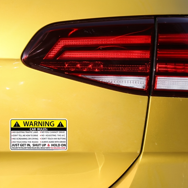 Auto Safety Warning Rules Car Sticker