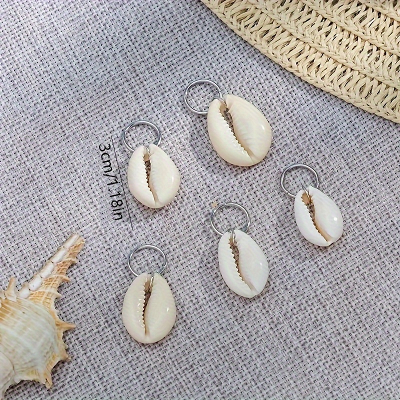 Cowrie Shell Loc Jewelry, Cowrie Shell Dread Beads, Gold Loc