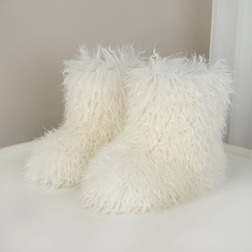 White furry 2024 snow boots