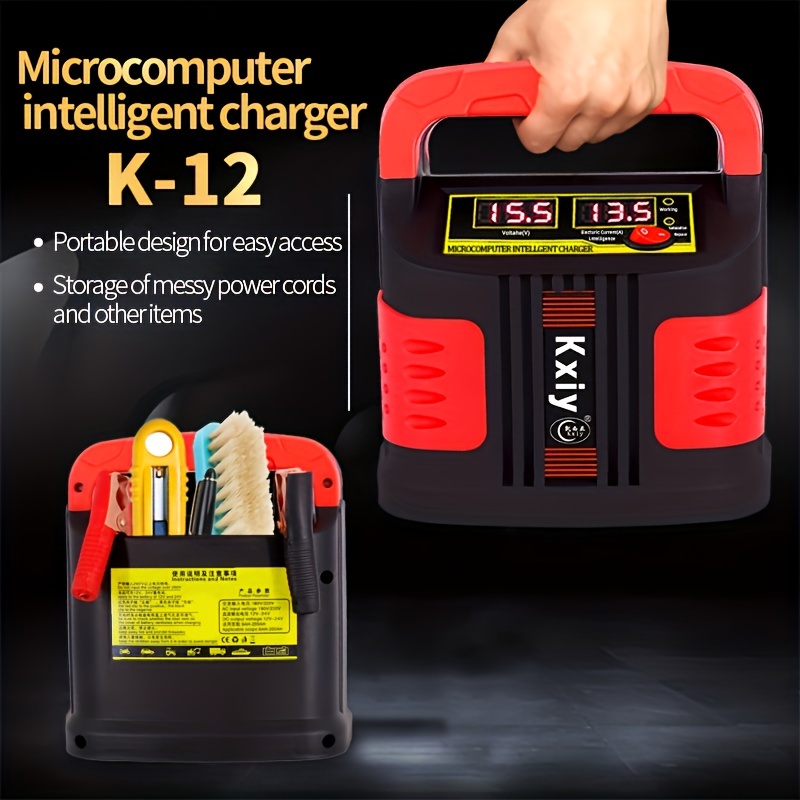 Chargeur De Batterie Intelligent Portable 8a 12v/24v Avec Lcd