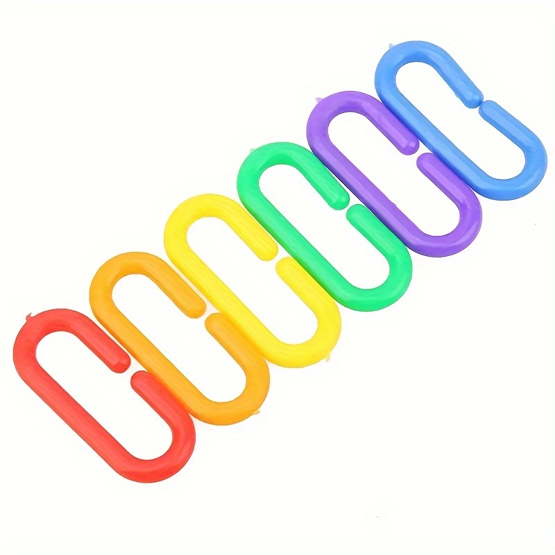 100 Pcs Rainbow C-Clips Plastic Chain Links, Bird Swing & Climbing Chain  Cage Toy Clips & Hooks, Suitable for Sugar Glider, Rat