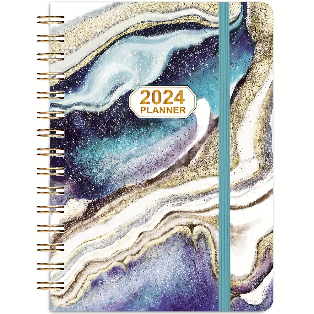 2024 Planner - Weekly & Monthly Planner 2024, Planner 2024, From January  2024 - December 2024, 6.25 in × 8.3 in, Flexible Cover, Twin-Wire Binding 