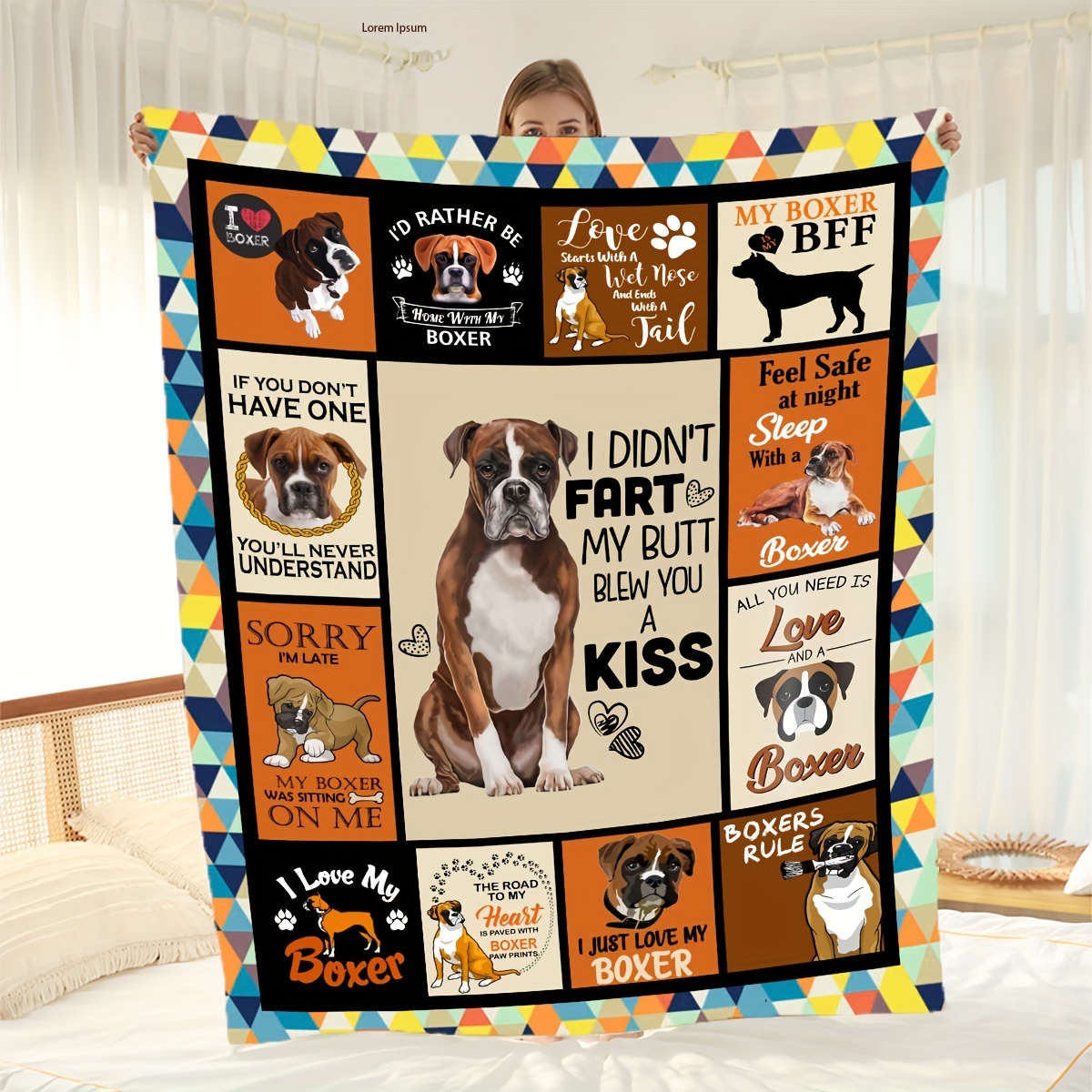 puppy personalized pattern plush blanket soft warm throw Temu Oman
