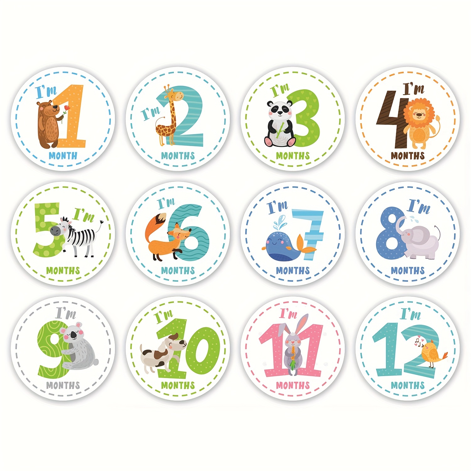 Monthly Stickers Floral Milestone Stickers Cute Creative - Temu
