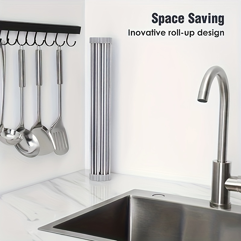 Rollup Kitchen Steel Dish Drying Rack - HAPPY SiNKS